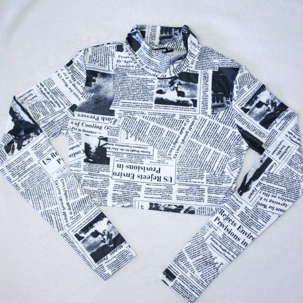 Newspaper print top